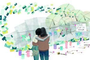 An illustration, by artist Rebecca Mullen, from the documentary, The Story of the Stuff. Illustration courtesy of Rebecca Mullen.
