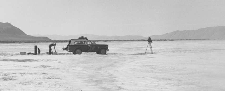 A car on a snowy landscape