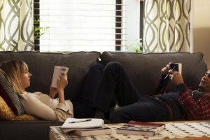 Zoe Kazan as "Emily" and Kumail Nanjiani as "Kumail" in THE BIG SICK. Photo by Nicole Rivelli.