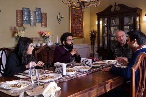 Shenaz Treasury as "Fatima," Adeel Akhtar as "Naveed," Anupam Kher as "Azmat" and Kumail Nanjiani as "Kumail" in THE BIG SICK. Photo by Nicole Rivelli.