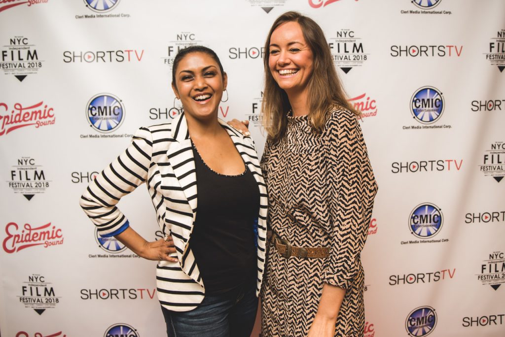 Two women at the "Women in Film" panel 