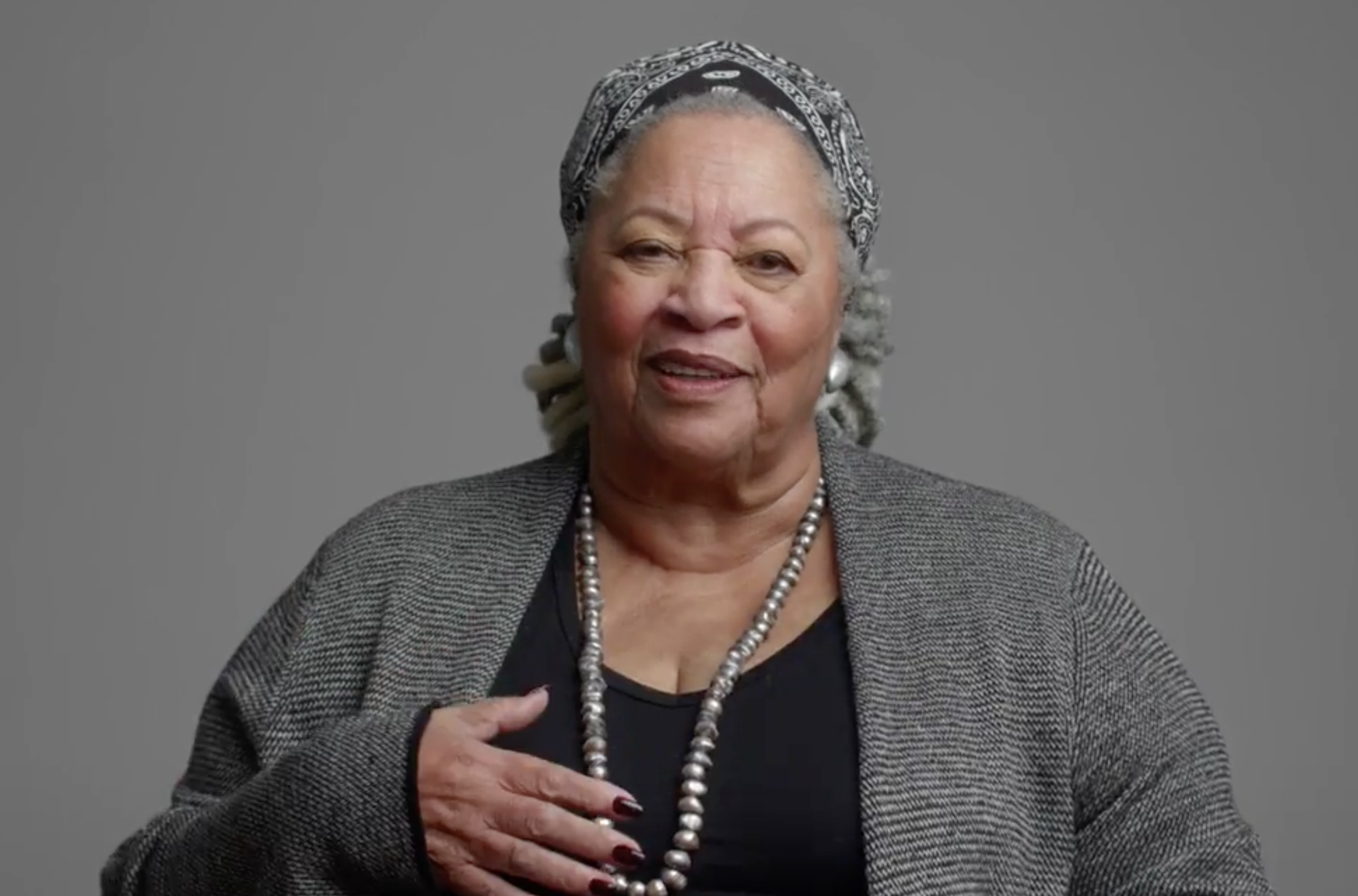 A still of Toni Morrison smiling from the documentary Toni Morrison: The Pieces I Am