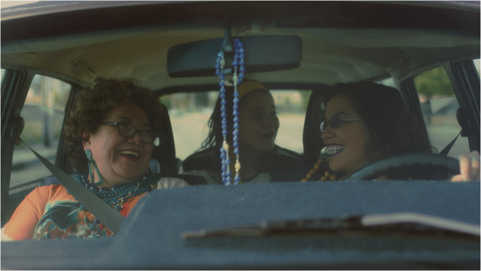 Still from Joyride, three women in a car.