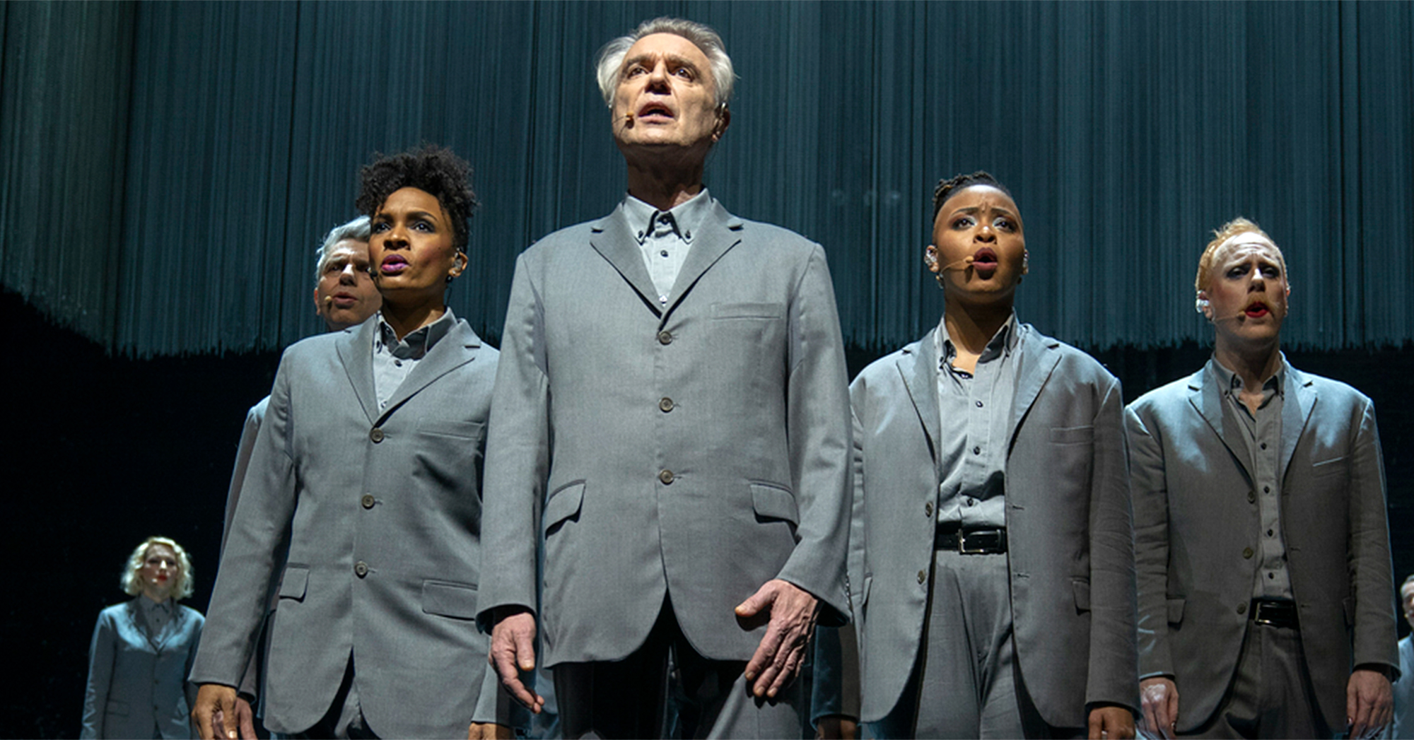 David Byrne and cast from American Utopia. Credit