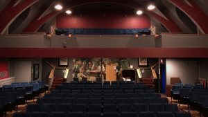 view of seats in audience from theatre stage