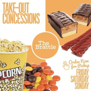 Movie theatre candy and popcorn advertisement