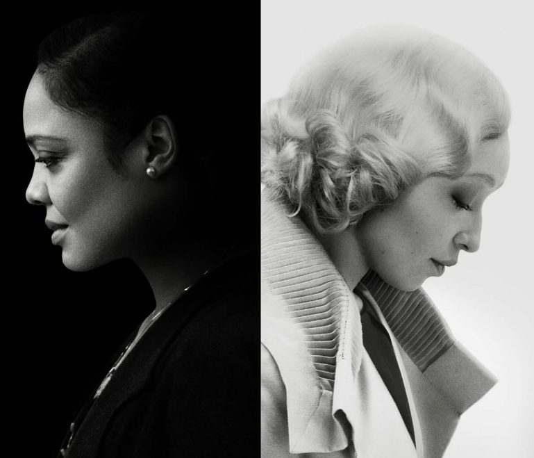 Two women in profile.