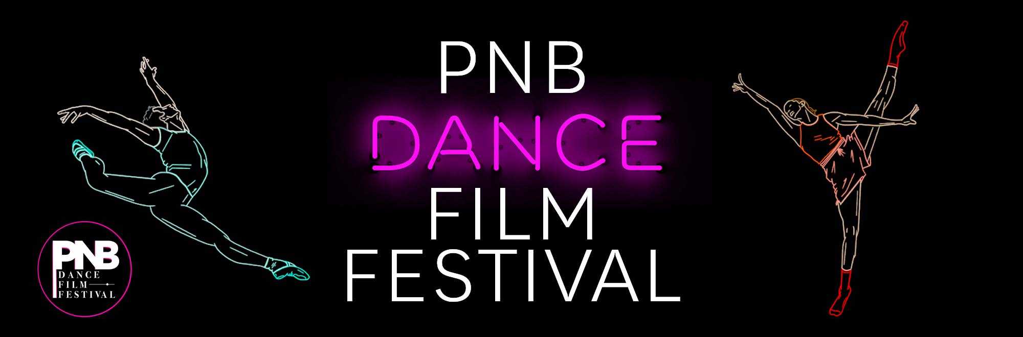 Pacific Northwest Ballet Dance Film festival banner with dancers on the cover