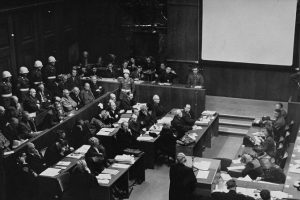 A scene from the courtroom at Nurenberg