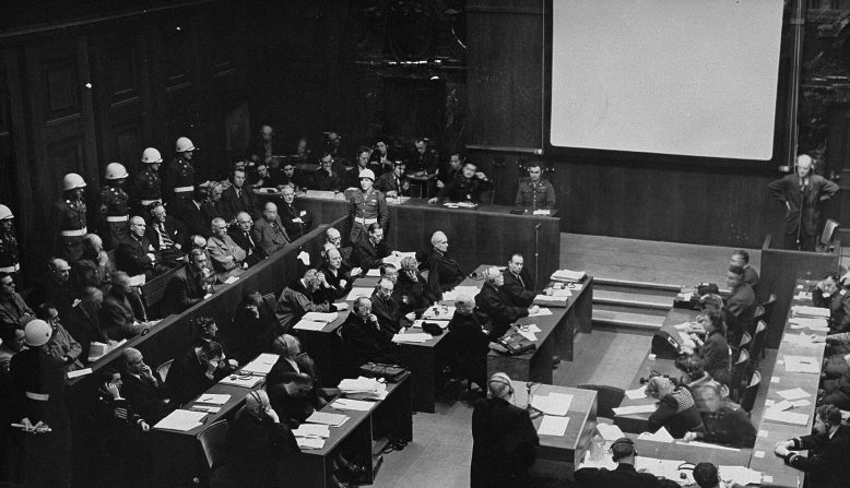 A scene from the courtroom at Nurenberg