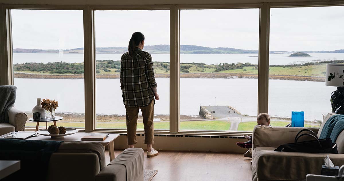 Clare Monnelly stares out a window.