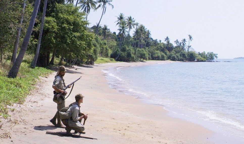 Soliders keeping watch on the beach