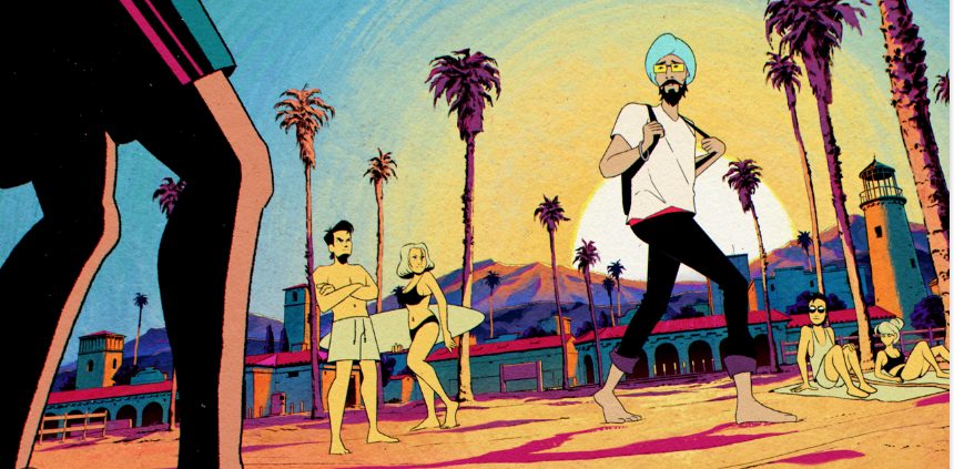 Animated still from American Sikh.