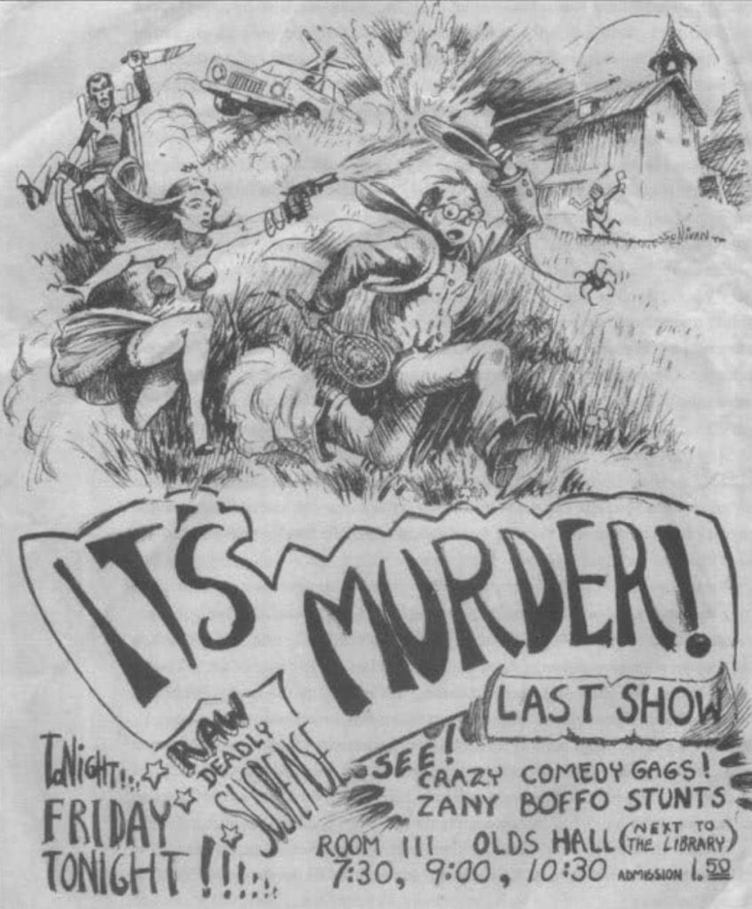A promotional poster for a “It’s Murder!” screening at Michigan State, 1977
