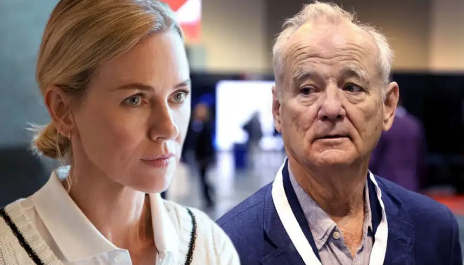 Naomi Watts and Bill Murray looking at camera.