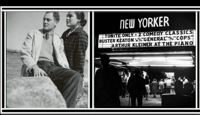 Two photos: one of the talbots and one of the New Yorker theater.