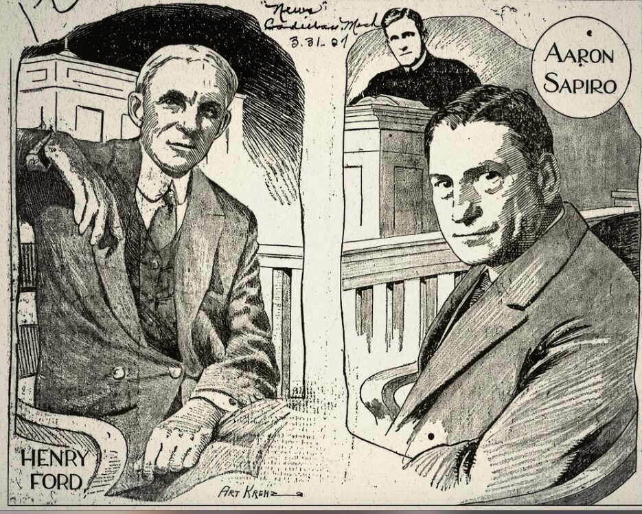 illustration of Aaron Sapiro and Henry Ford