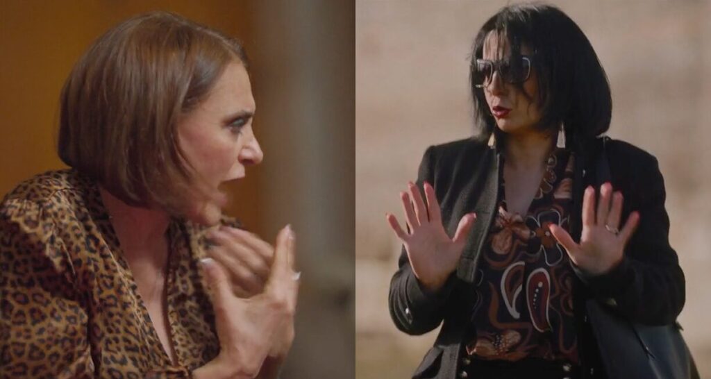Two women in different scenes from I Want Her Dead.